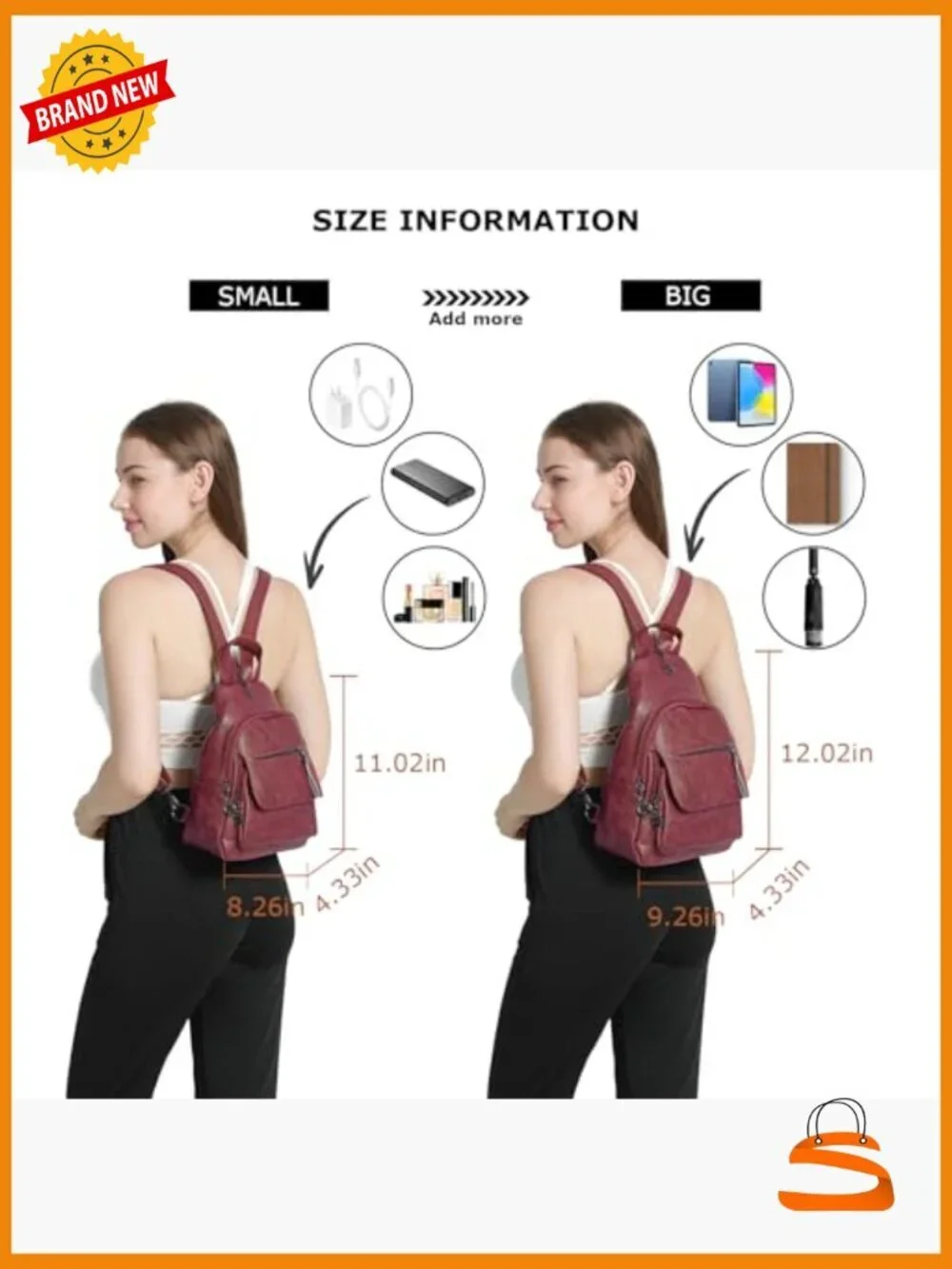 Convertible PU Leather Backpack Purse Women Anti Theft Small Sling Bag